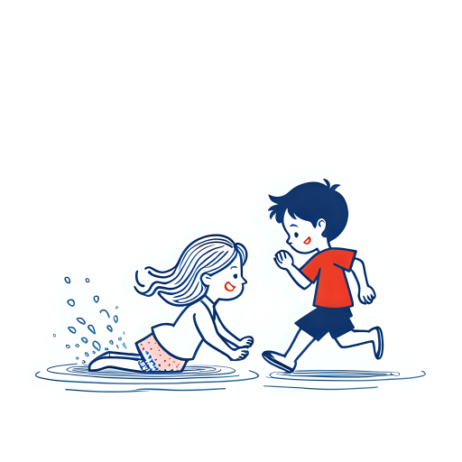 아이 웅덩이로 떨어지다