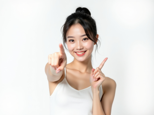 젊은 여자가 손뗼 흔드는 모습
