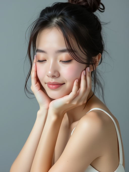 손으로 얼굴을 가린 젊은 여성
