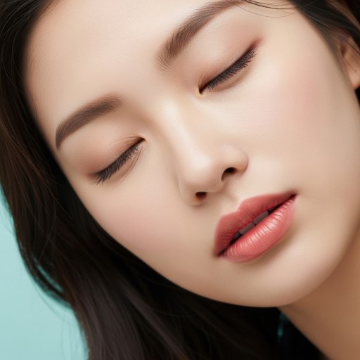 눈을 감은 여성의 클로즈업