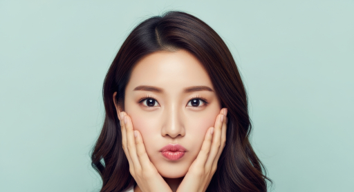 손으로 얼굴을 가린 젊은 여성