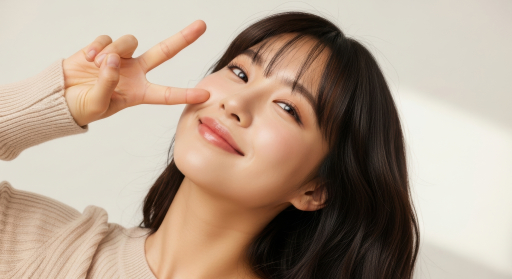 긴 머리를 가진 젊은 여성