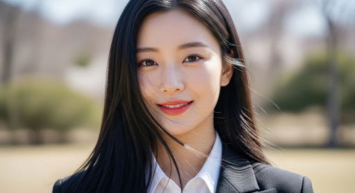 정장 입은 젊은 여성