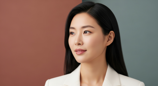 흰색 정장 여성