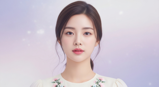 꽃무늬 상의 젊은 여성