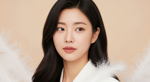 흰색 코트 입은 여성