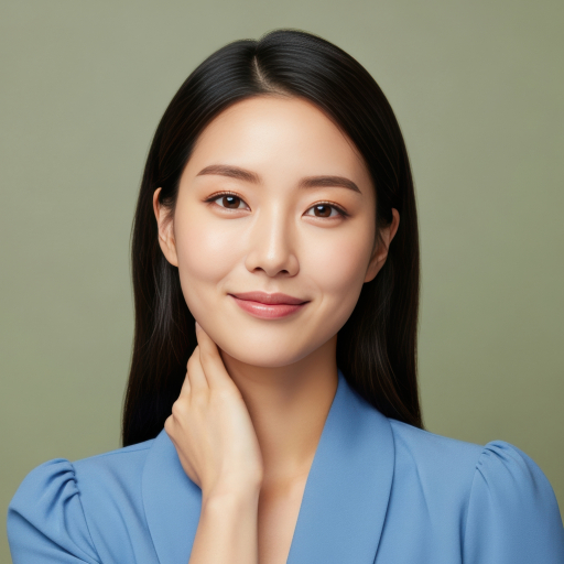 파란 정장 미혼 여성