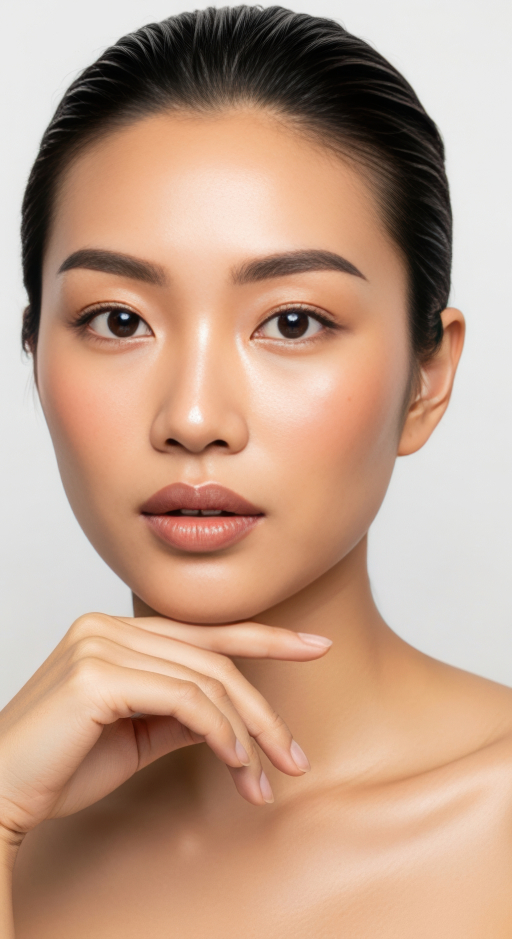 완벽한 피부를 가진 아름다운 아시아 여성.