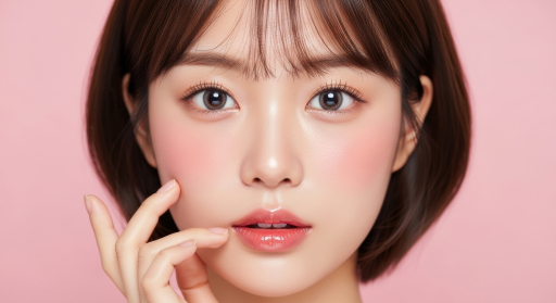 화장을 한 젊은 여성