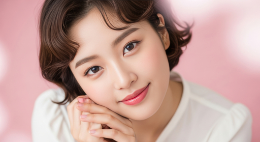 젊은 여자가 웃고 있는 모습