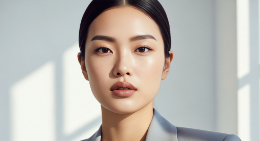 회색 정장 미인