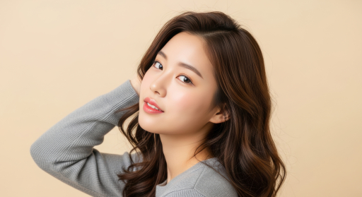 긴 머리의 젊은 여성